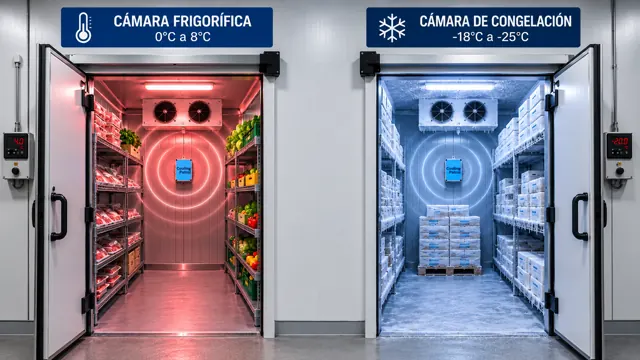 Cámara frigorífica y cámara de congelación, cada una con su sensor Cooling Patrol
